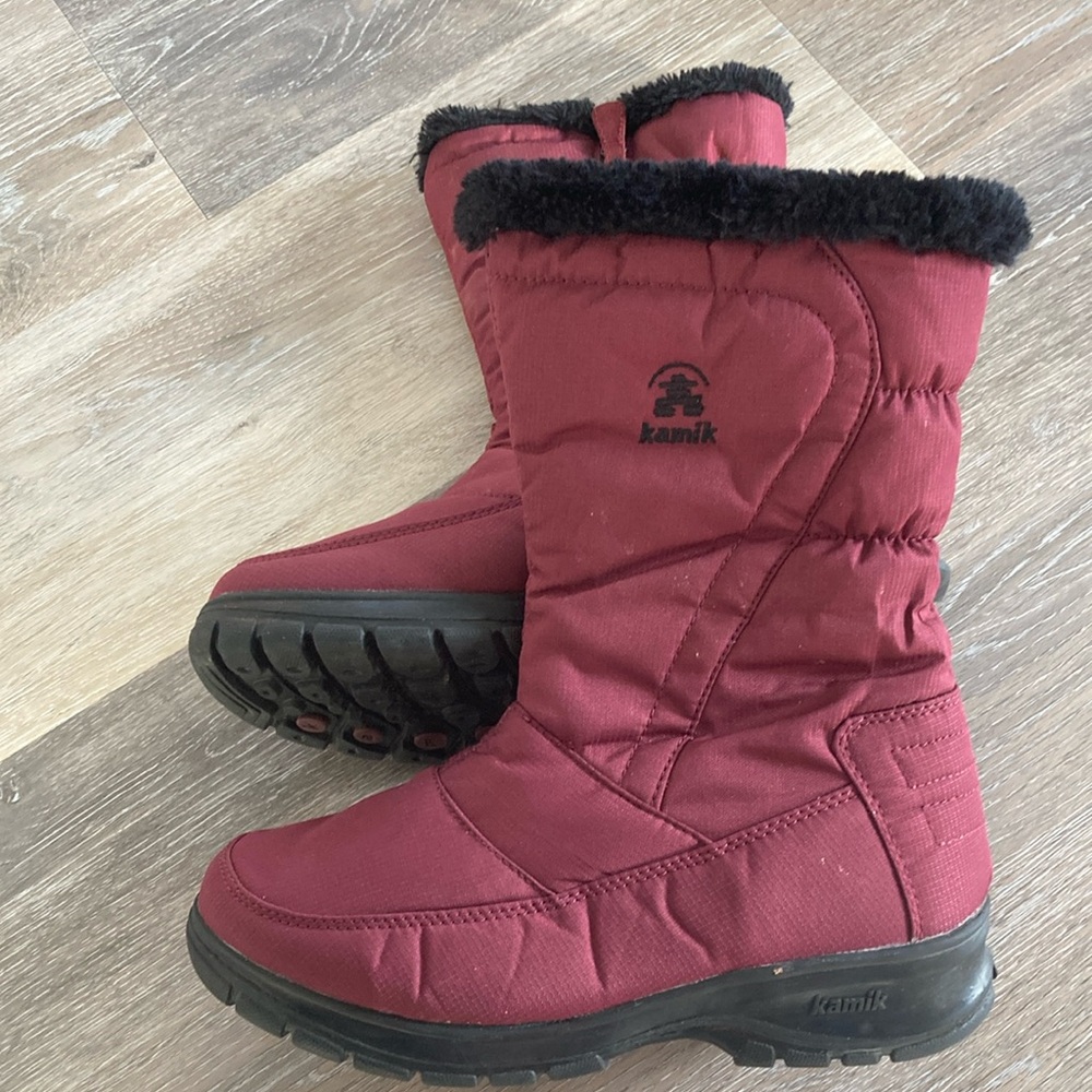 Kamik Red Winter Boots with Black Trim